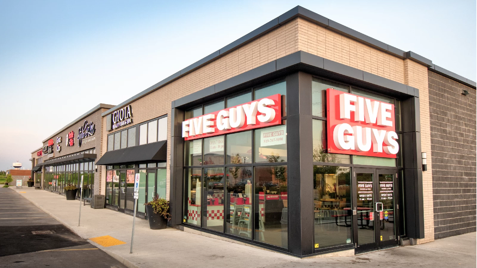 Clair Marketplace, Guelph – Five Guys corner storefront