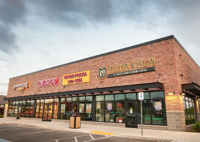 Willmott Marketplace, Milton – brick retail row with parking