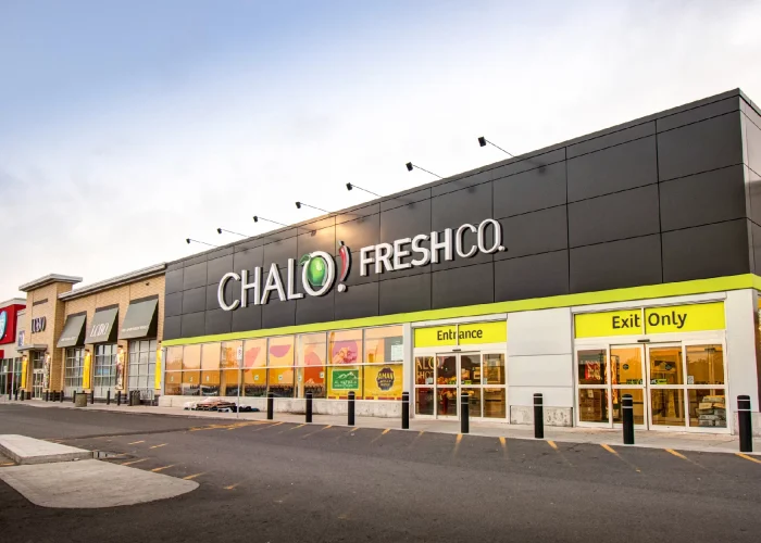 Westwood Square, Mississauga – Chalo FreshCo storefront with lime green entrance