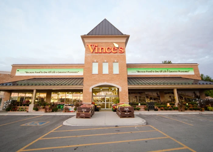 Elgin Park Dr & Toronto St S, Uxbridge – Vince's Market storefront with tower entrance