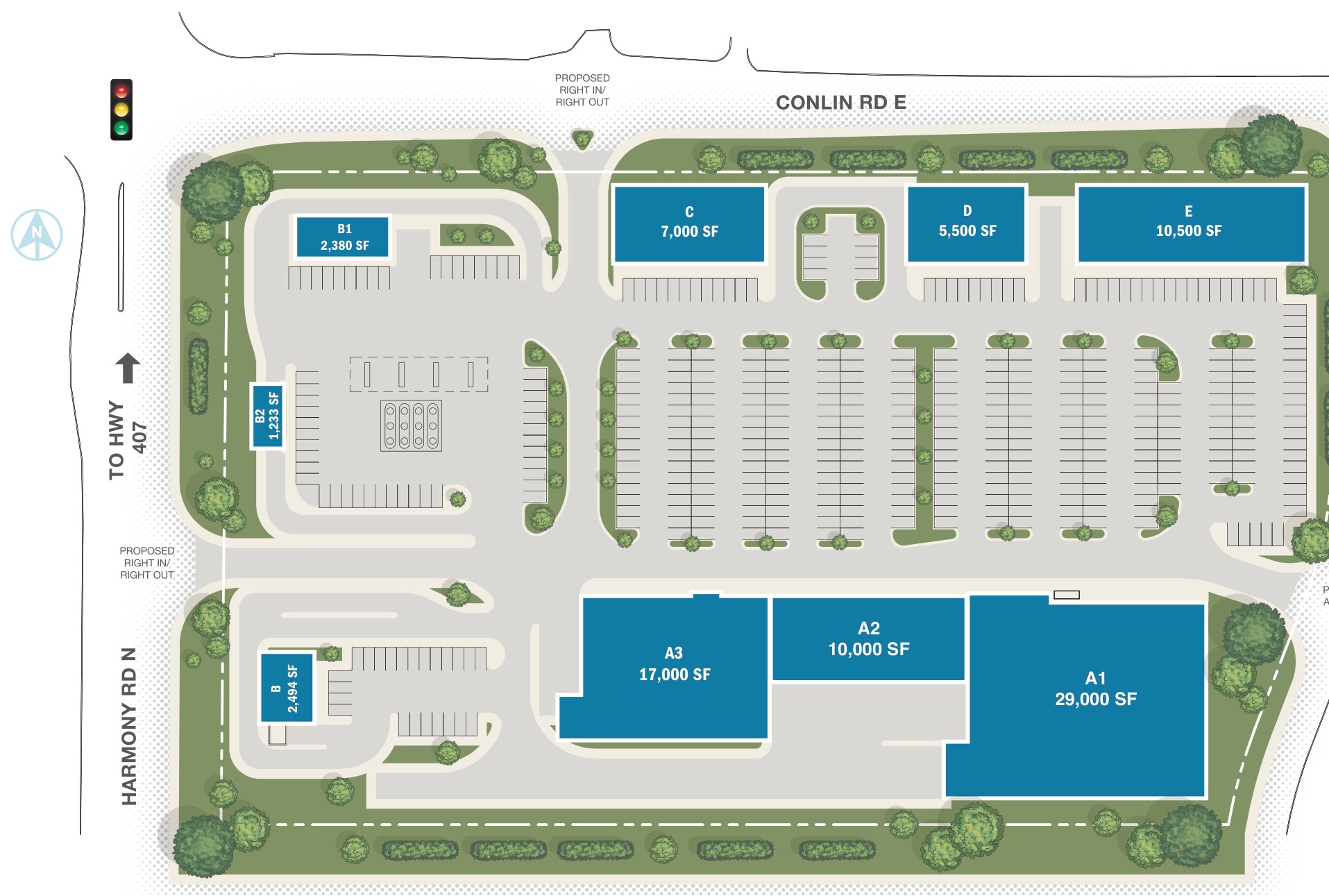 Conlin and Harmony Rd N, Oshawa – site plan with unit layout