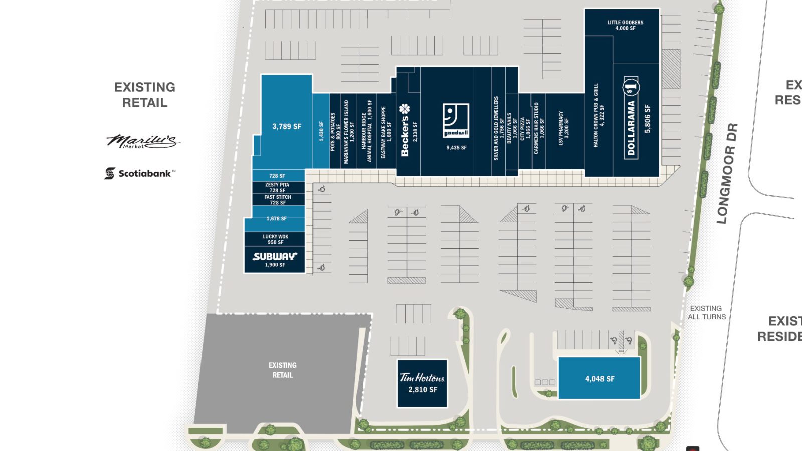 Eastway Plaza, Burlington – site plan with unit layout