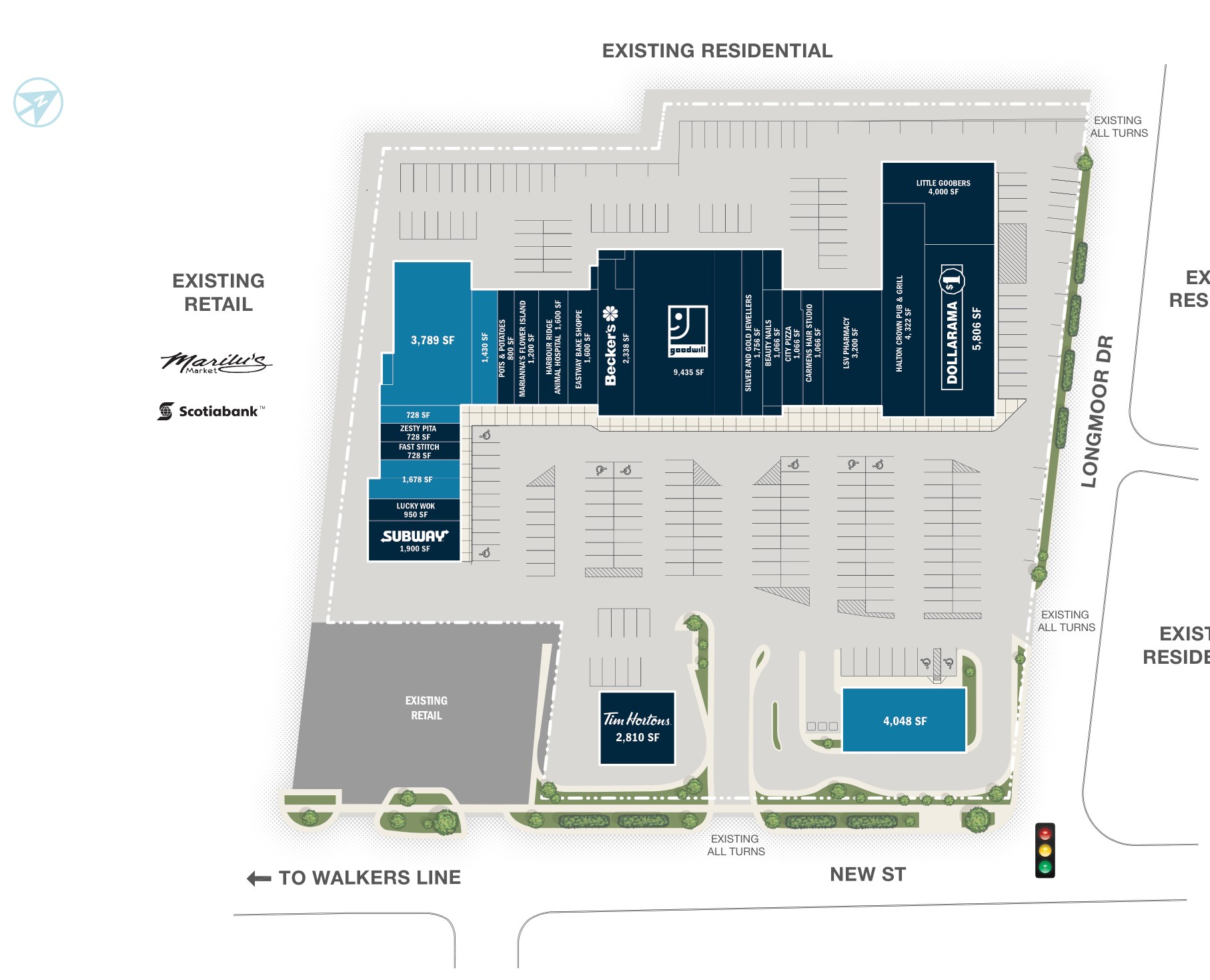 Eastway Plaza, Burlington – site plan with unit layout
