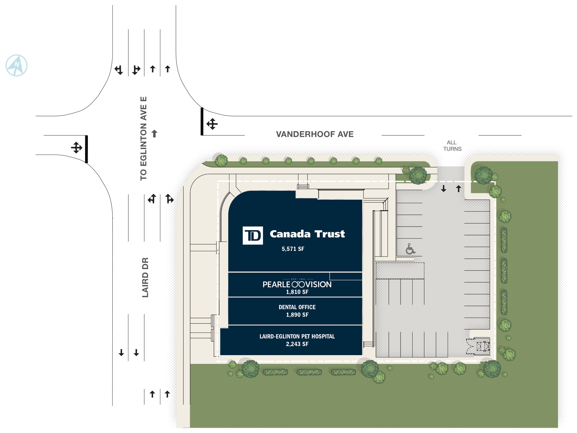 Eglinton Ave E & Laird Dr, Toronto – site plan with unit layout