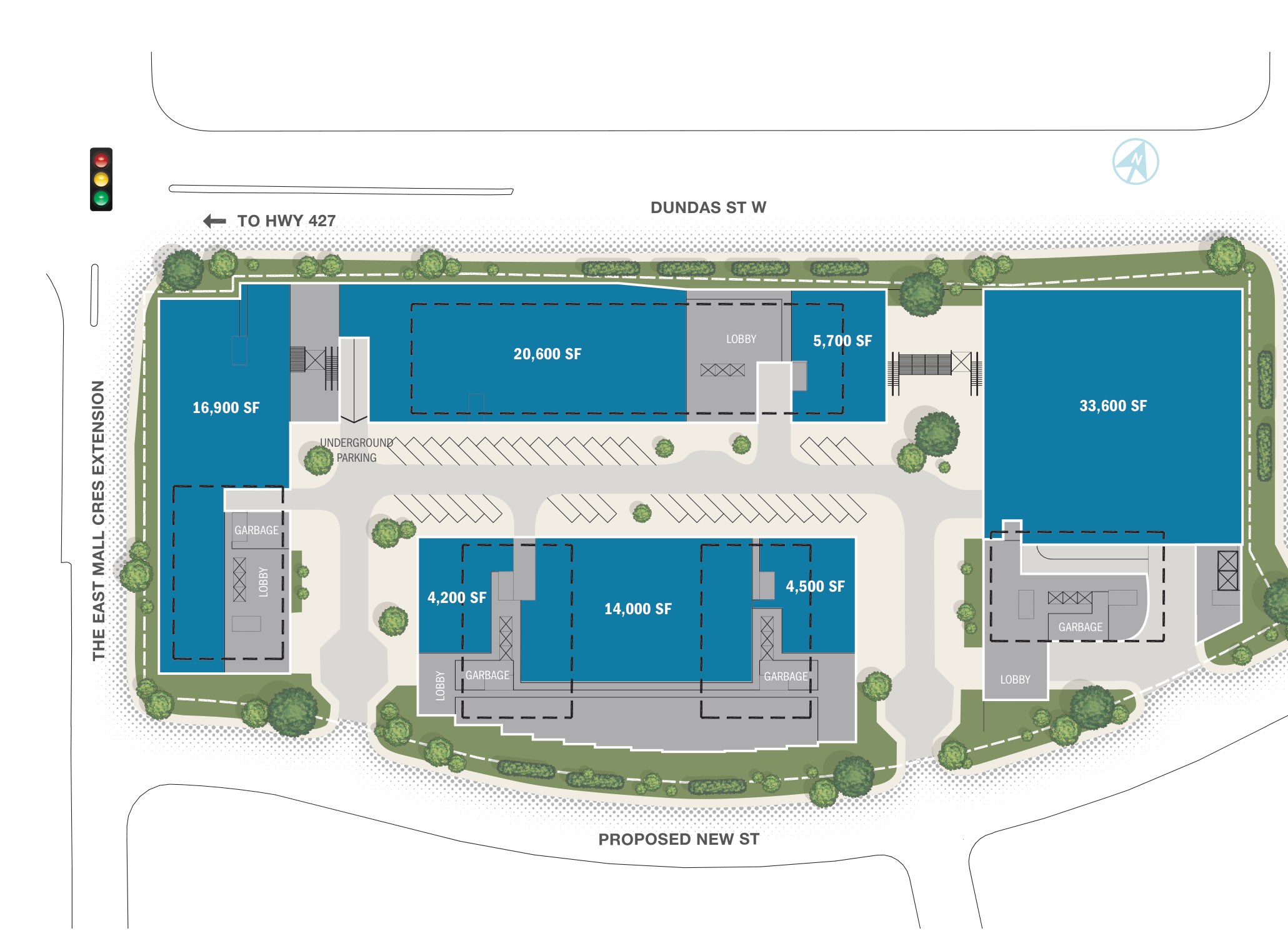 Honeydale Mall Redevelopment, Toronto – site plan with unit layout
