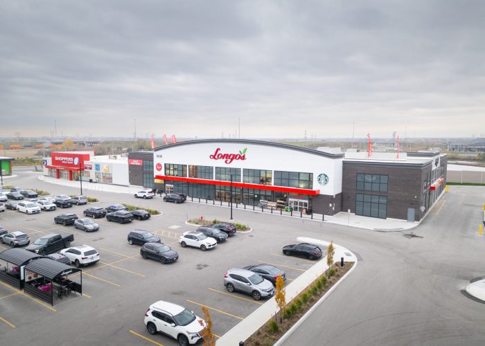 New Kleinburg Marketplace, Kleinburg – elevated view of the Longo's store and parking lot