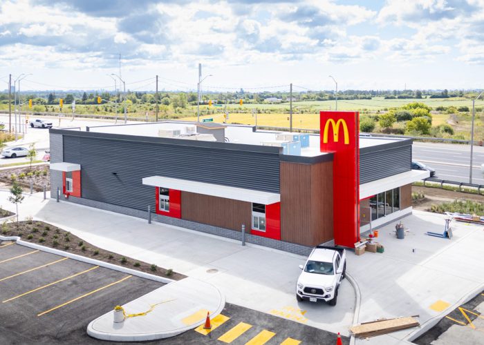 New Kleinburg Marketplace, Kleinburg – elevated view of the McDonald's pad building