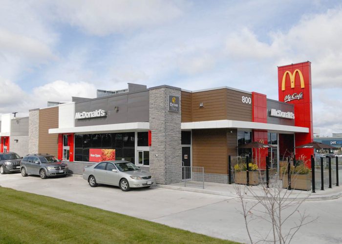 Emerald Crossing Phase I & II, Shelburne – McDonald's restaurant exterior with parked cars