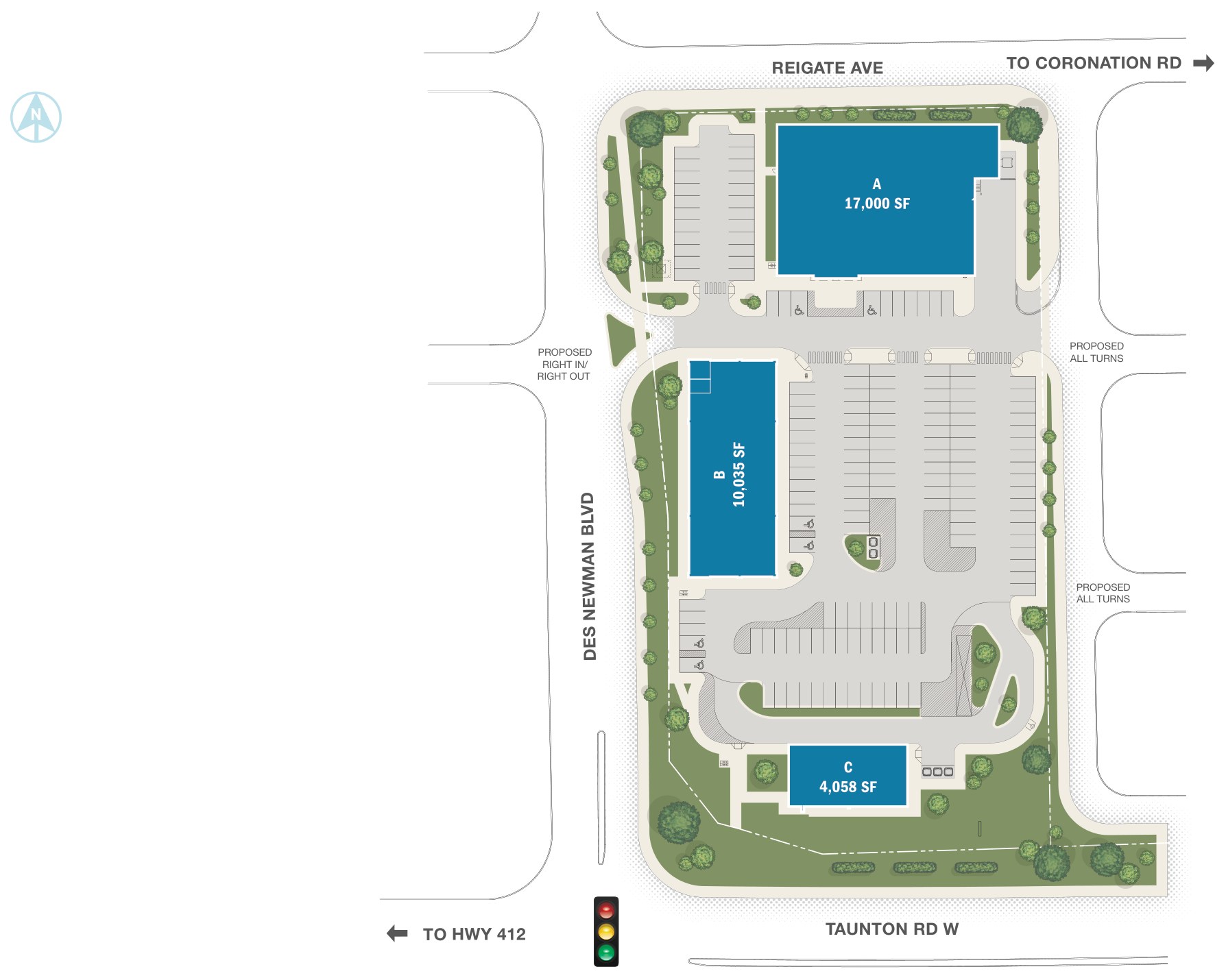 Taunton Rd W & Des Newman Blvd, Whitby – site plan with unit layout