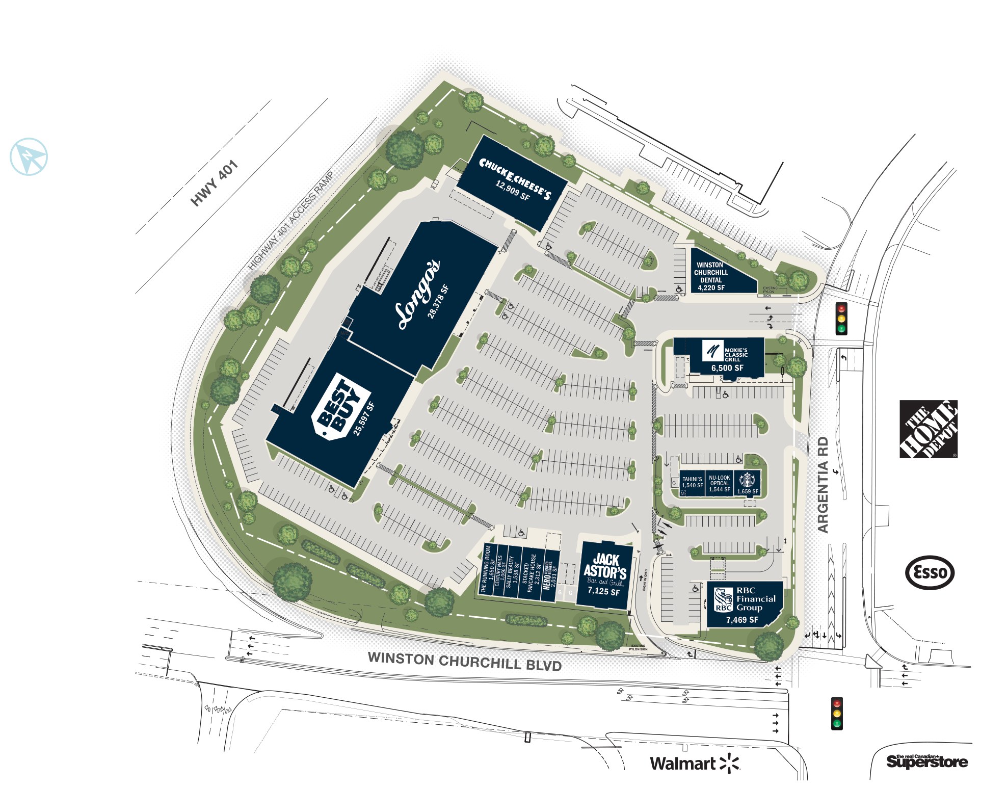 Winston Argentia Centre, Mississauga – site plan with unit layout