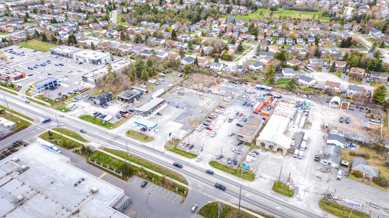 Midland Ave & Princess St, Kingston – aerial view of the site at a commercial intersection