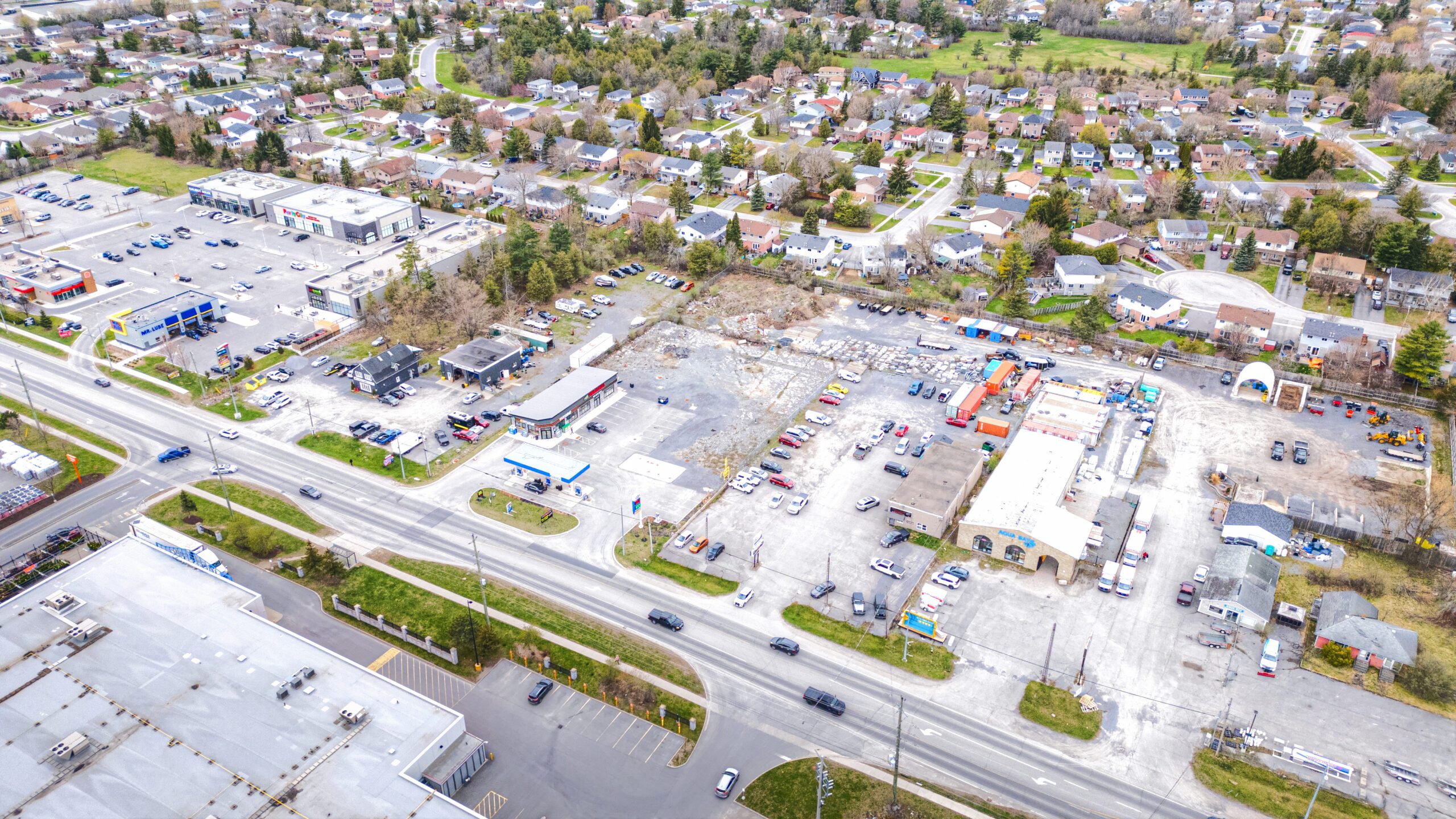 Midland Ave & Princess St, Kingston – aerial view of the site at a commercial intersection