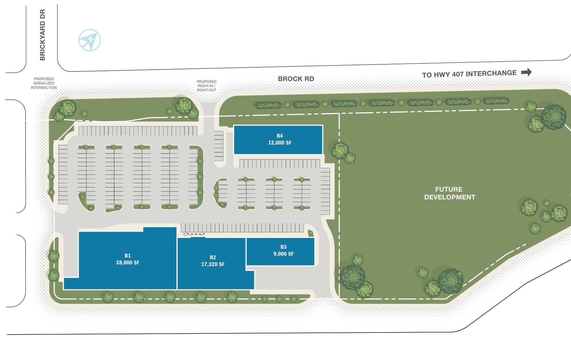 Brock Rd & 16 Sideroad, Pickering – site plan with unit layout