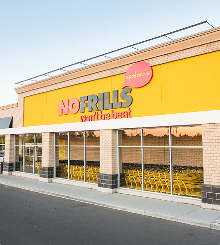 Fieldgate Commercial – No Frills storefront with shopping carts
