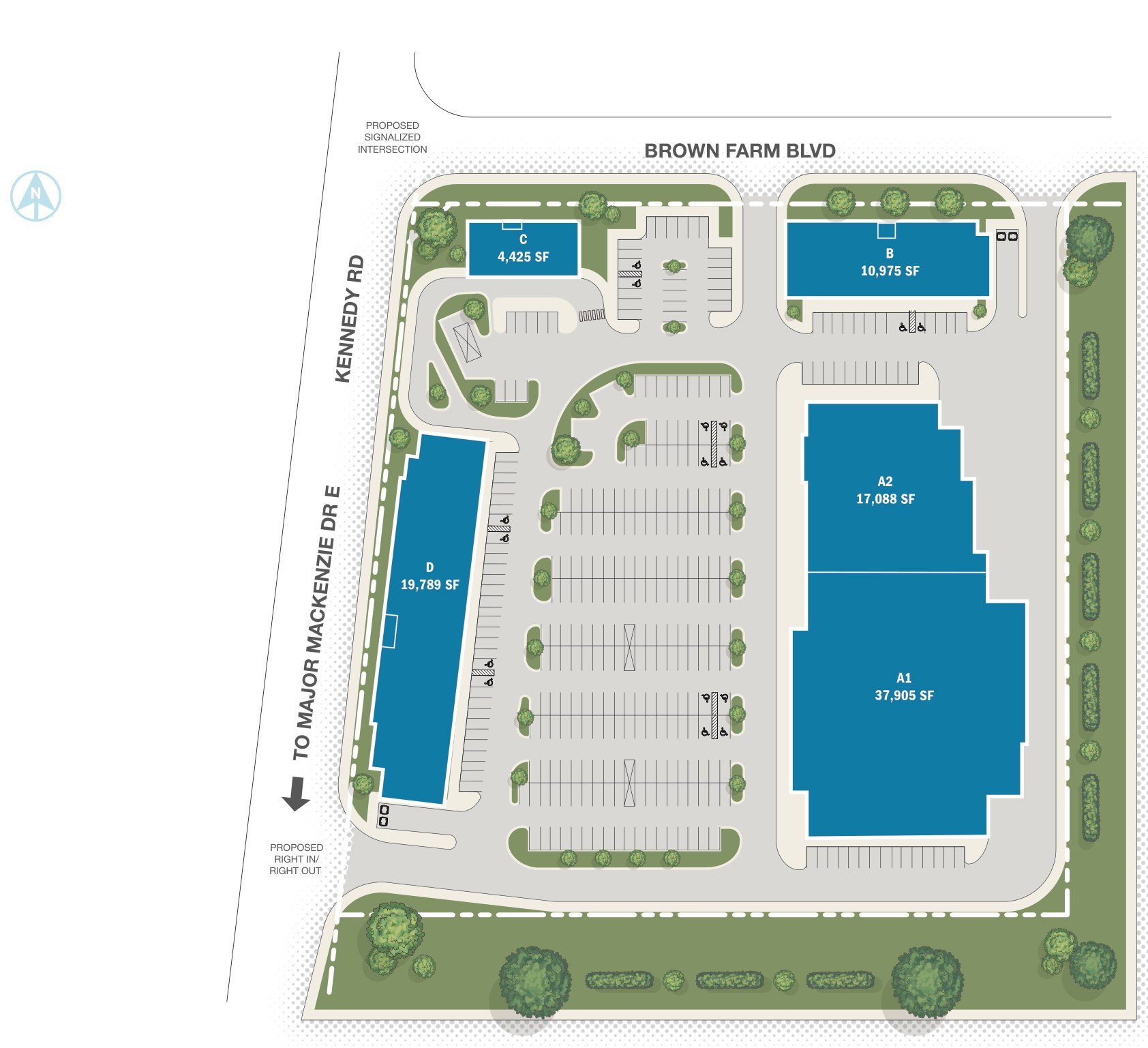 Major Mackenzie Dr E & Kennedy Rd, Markham – site plan with unit layout